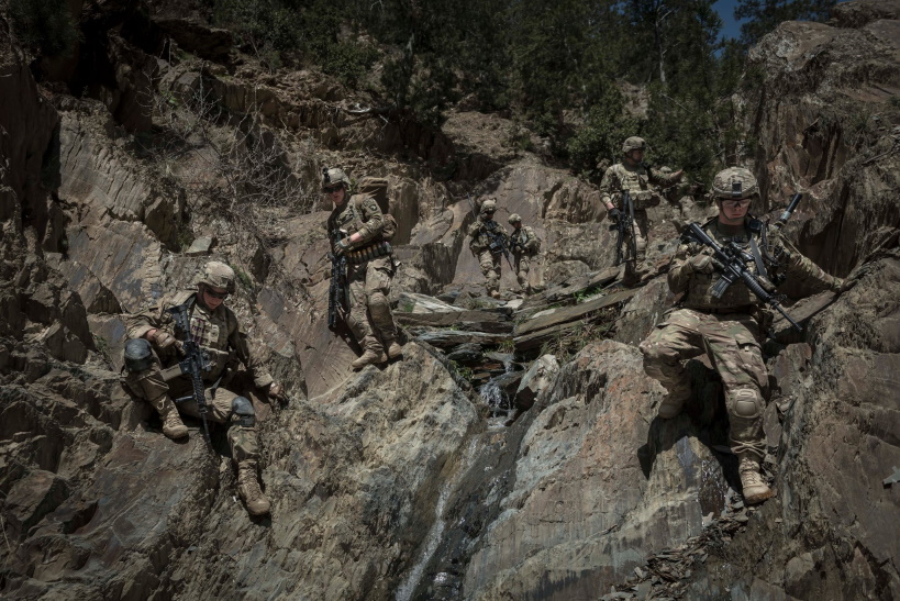 US soldiers traversing mountain regions of Afghanistan in 2013. source