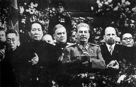 Mao and Stalin during Mao’s visit to Moscow in 1949. WikiCommons