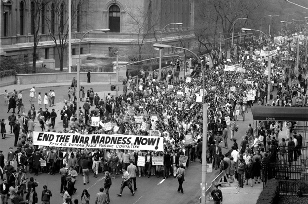 Vietnam War protest in New York - April 1968. britannica.
