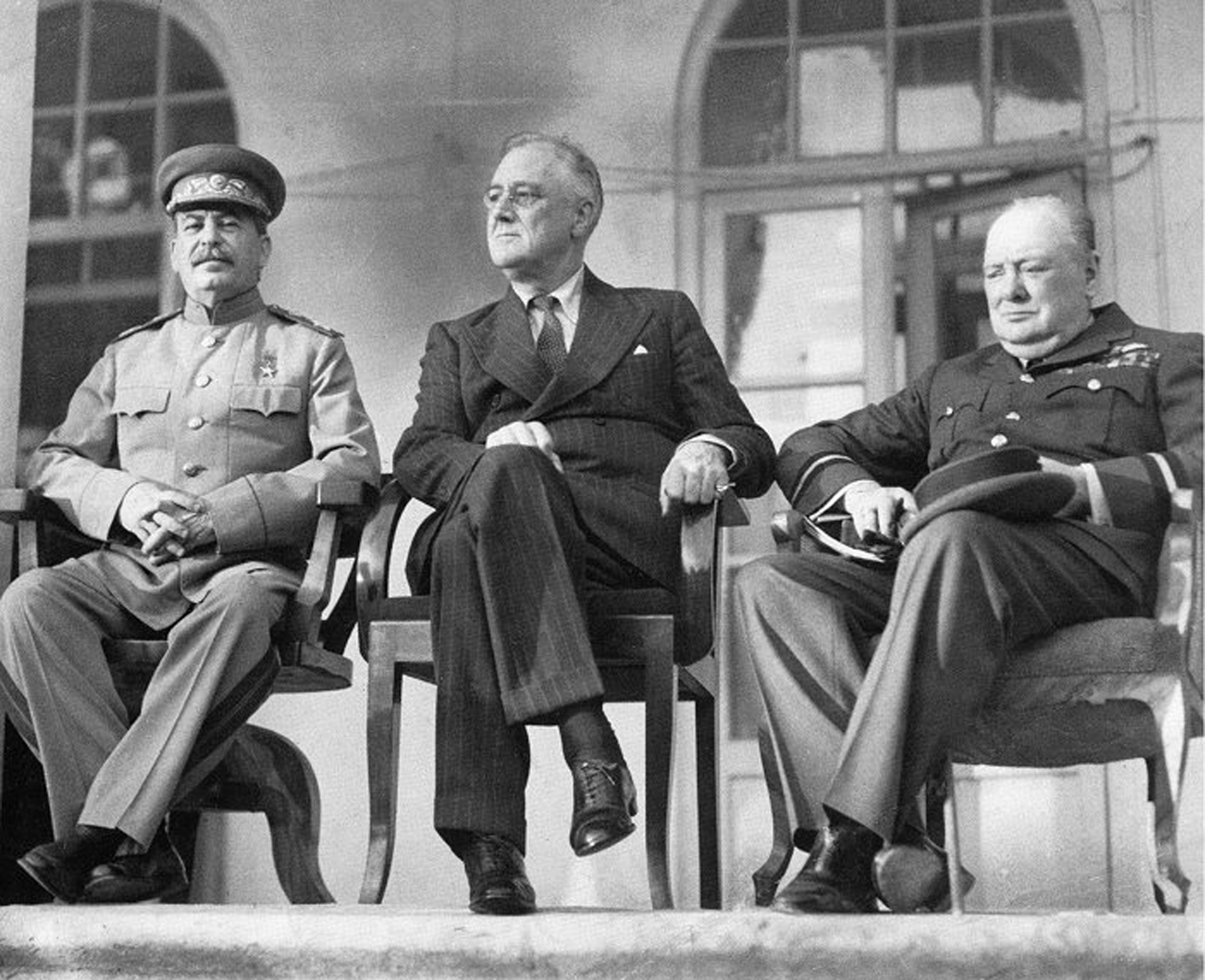 The &lsquo;Big Three&rsquo; during the Tehran Conference to discuss the European Theatre in 1943.
