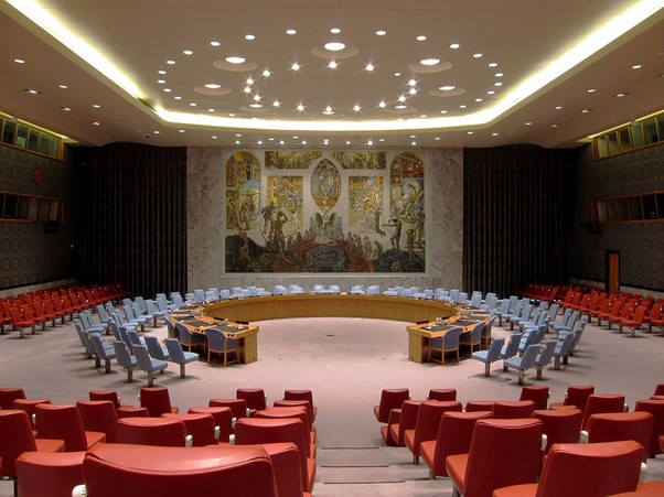 The Security Council meeting room in the UN headquarters