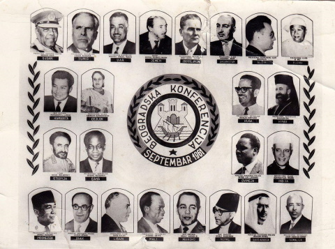 Poster of representatives participating in the Belgrade summit of 1961.