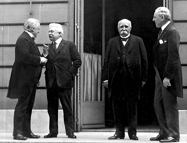 &lsquo;The Big Four&rsquo; (from left to right, David Lloyd George of Britain, Vittorio Emanuele Orlando of Italy, Georges Clemenceau of France, and Woodrow Wilson of the United States) - WikiCommons