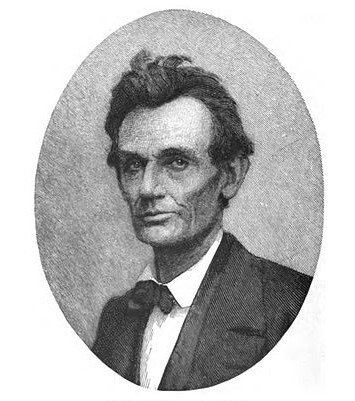 An 1860 engraving of Abraham Lincoln Wiki Commons