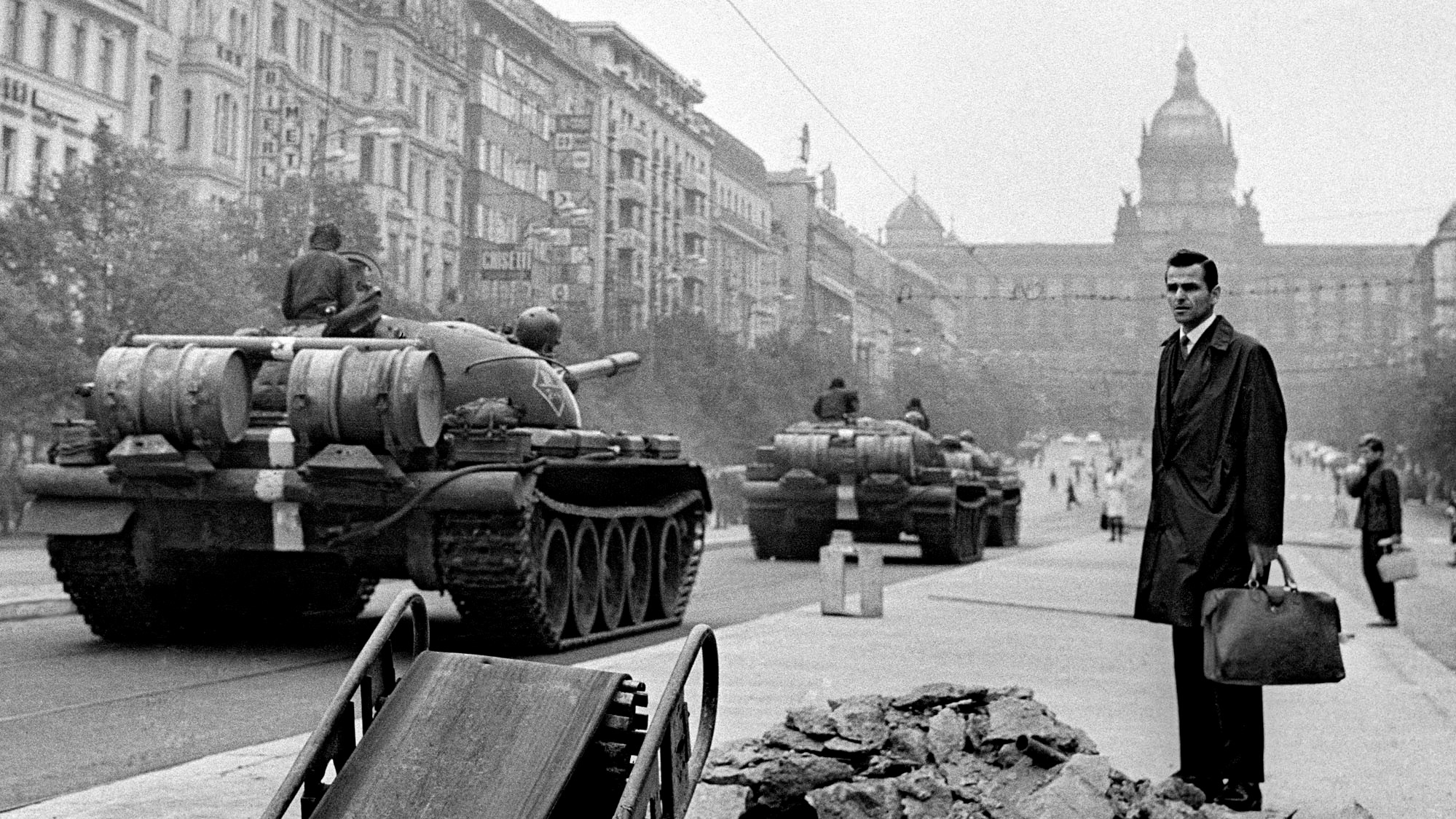 Warsaw Pact tanks on the streets of Prague in 1968.