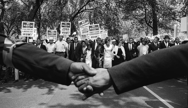The front line of demonstrators during the 1963 March on Washington. aarp